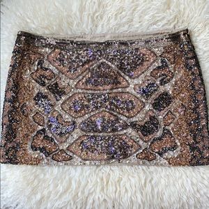 All Saints Hand Embellished Mini Skirt